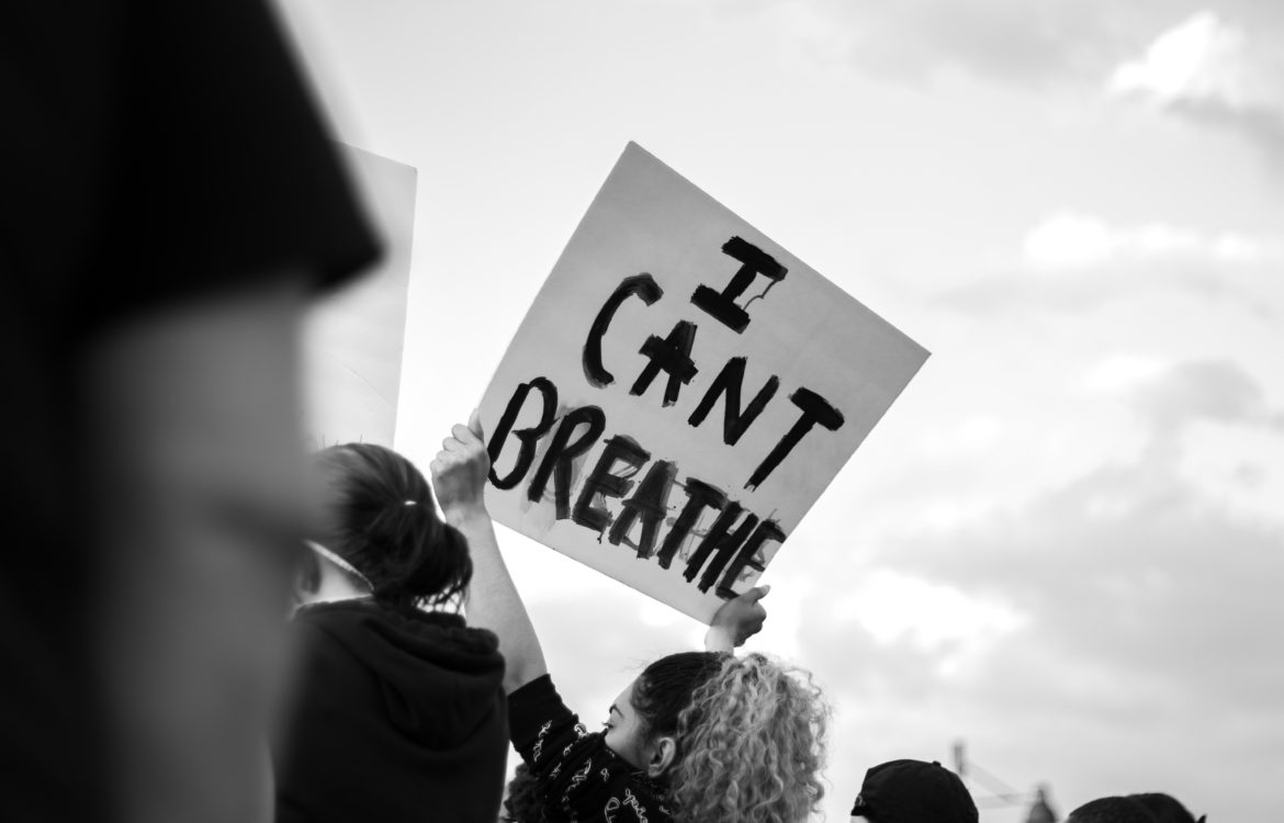 Protester with I Can't Breather Sign
