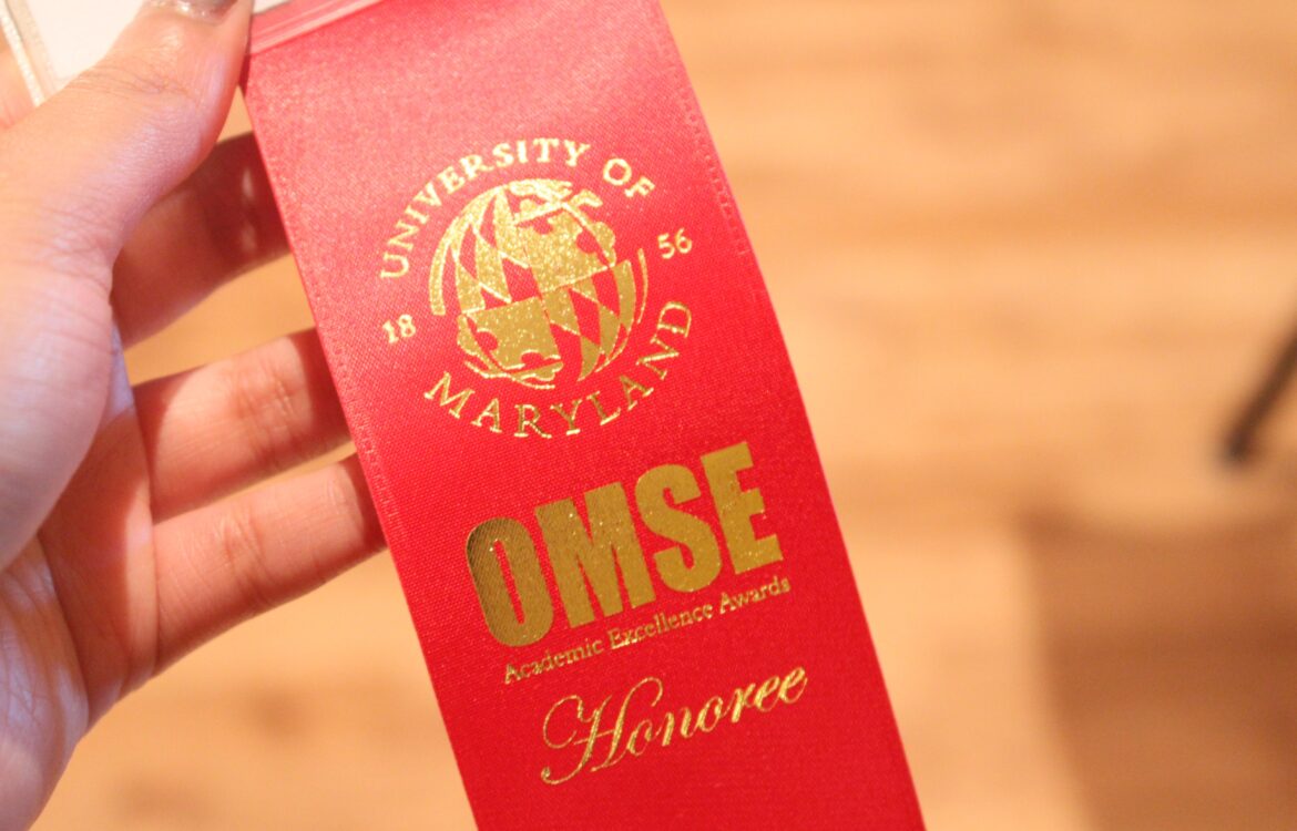 Honoree ribbon with UMD logo