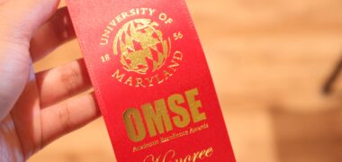 Honoree ribbon with UMD logo